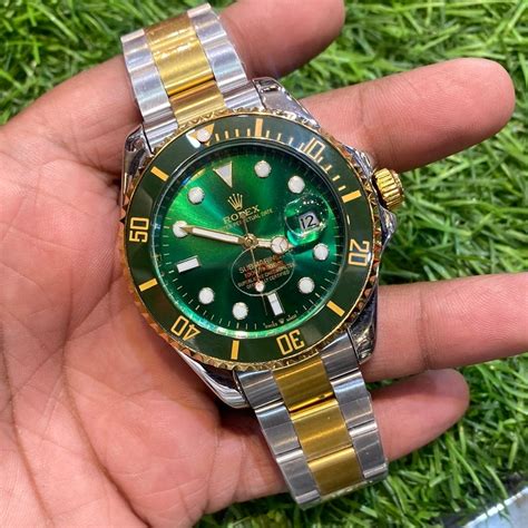 rolex submariner two tone green